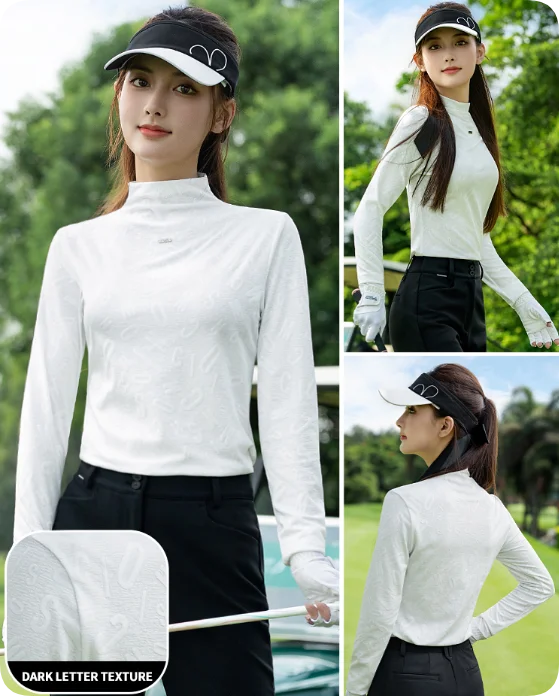 

PGM Golf Women's Wear 2025 Autumn/Winter New High Collar Long Sleeve Women's Bottom Shirt Clothing Top YF835