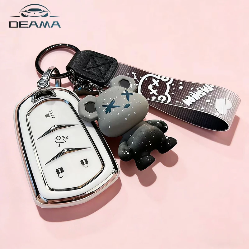 Funda de TPU para llave de coche, soporte de cubierta Fob para Cadillac ATS-L XTS XT4 XT5 XT6 CTS CT6 ATS 28T SRX Escalade, accesorios