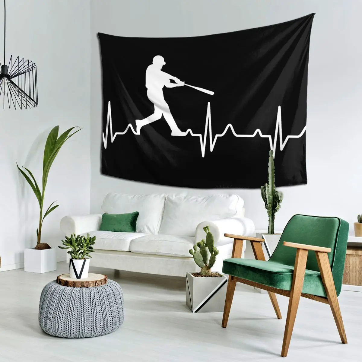 

Гобелен «Сердцебиение» для бейсболиста, настенный гобелен, эстетическое украшение дома, гобелены для комнаты в общежитии