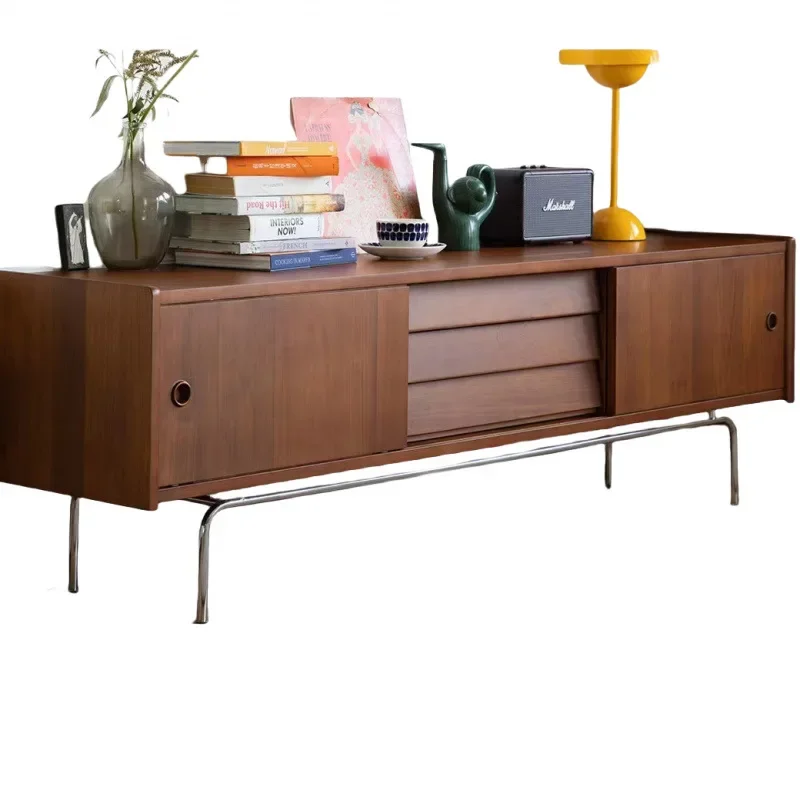 

Solid wood TV cabinet retro Nordic wall cabinet combination, Japanese style medieval furniture TV cabinet