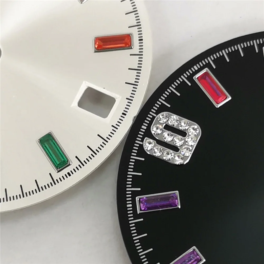 New Style Sun Pattern Rainbow Scale Dial 28.5mm Watch Dial for NH35 NH36 4R 7S Watch Movement Modification Parts Accessories