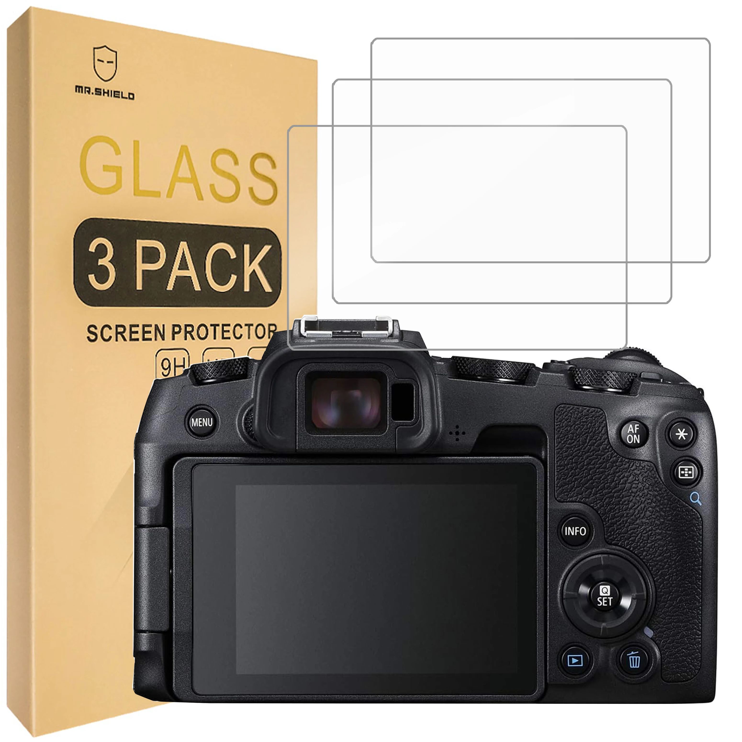 Mr.Shield [3-Pack Screen Protector For Canon EOS RP Mirrorless Digital Camera [Tempered Glass] [Japan Glass with 9H Hardness]