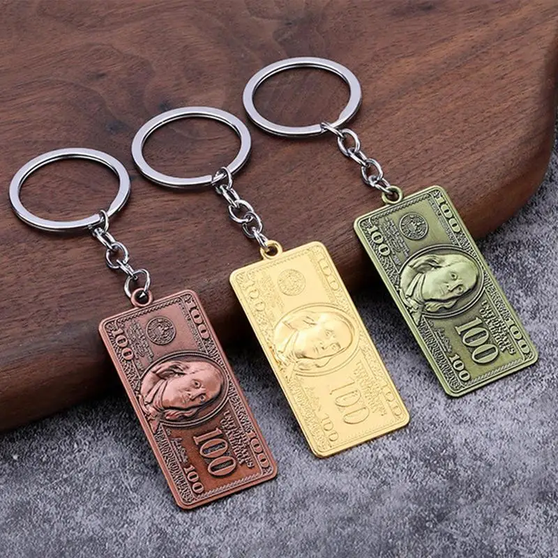 100 Dollar Bill Keychain Bag Key Chain Backpack Keychain Dollar Key Ring Key Holder Handbag Pendant Creative Key Charm For Women