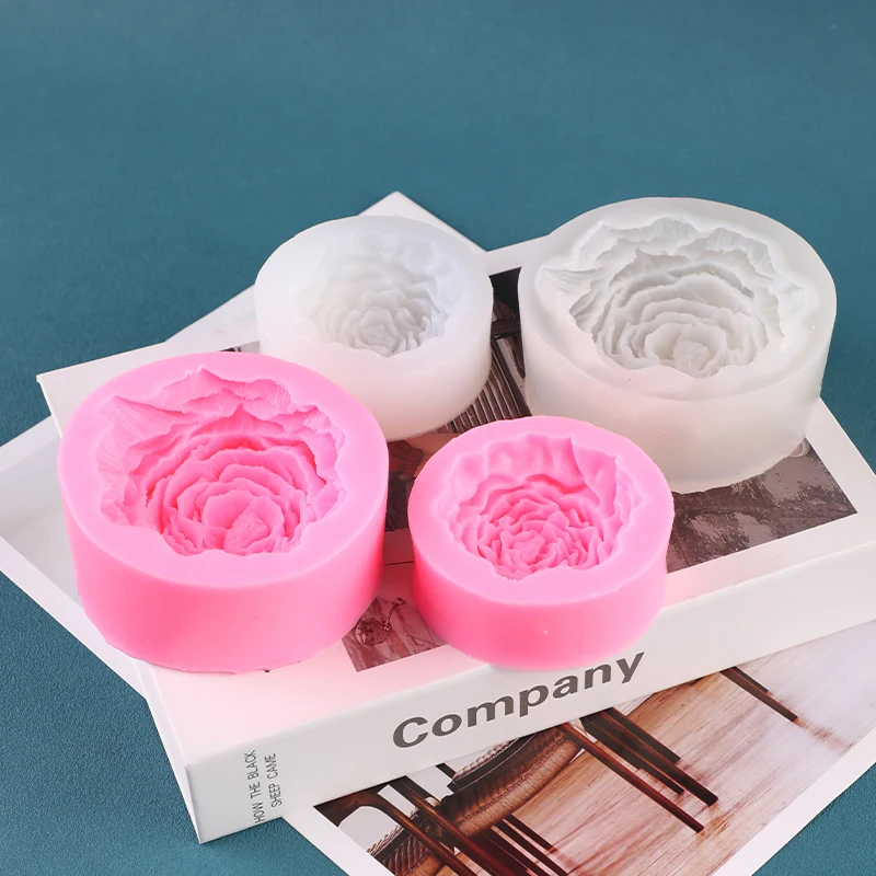 قالب شمع ثلاثي الأبعاد بحجم زهرة الفاوانيا قالب من السيليكون قالب من السيليكون قالب تزيين الشموع العطرية