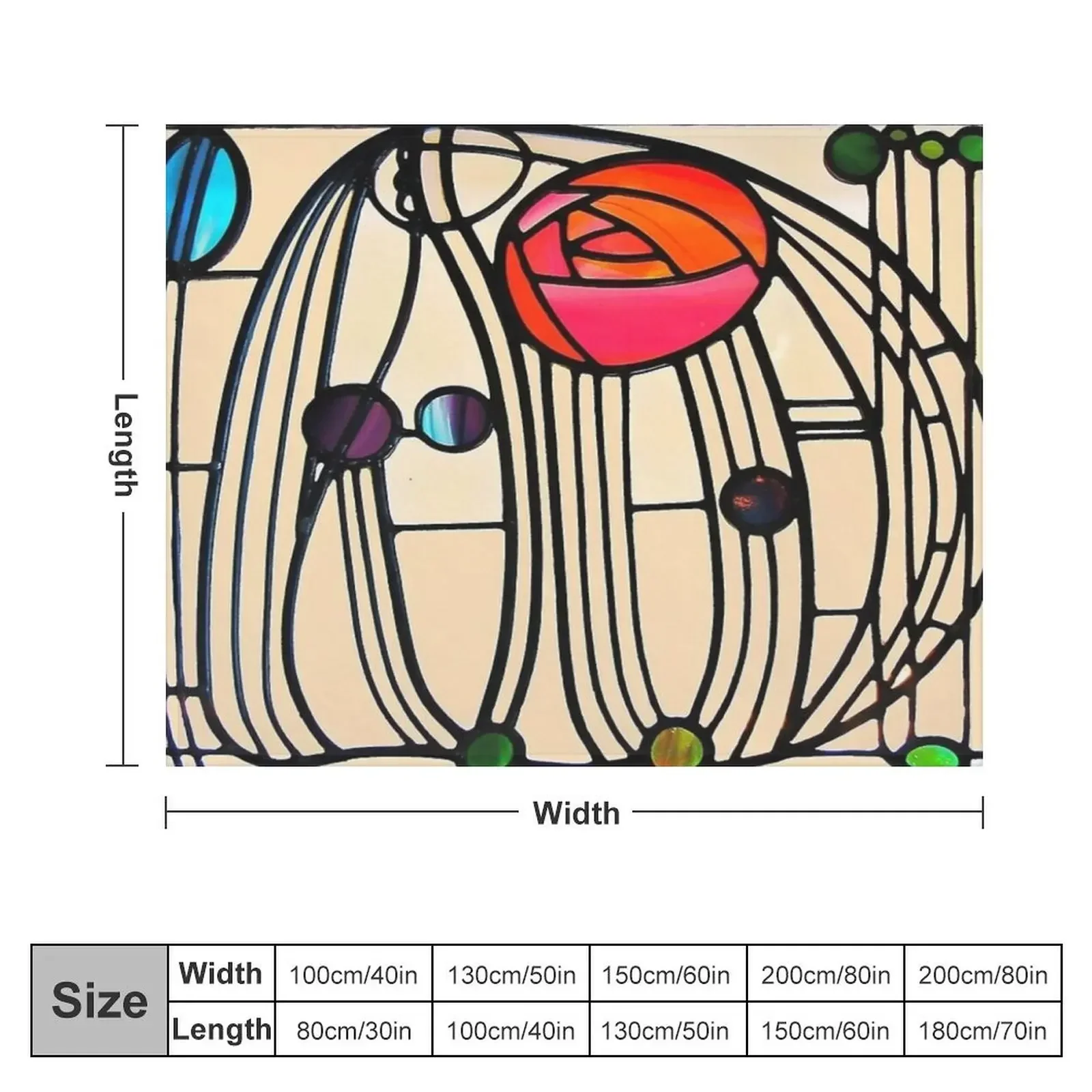 Charles Rennie Mackintosh Floral Window Design Throw Blanket Soft Plaid Blankets For Baby funny gift Blankets