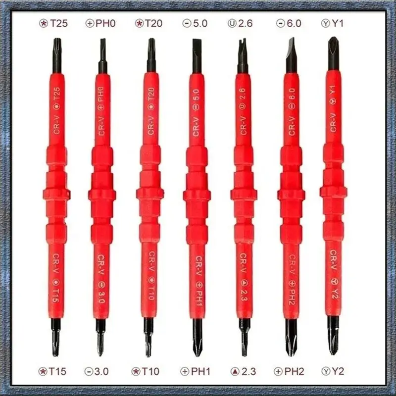 

Top Deals Professional 1000V VDE Insulated Screwdriver Set Magnetic Slotted Bits For Electrical Repair 13PCS Set