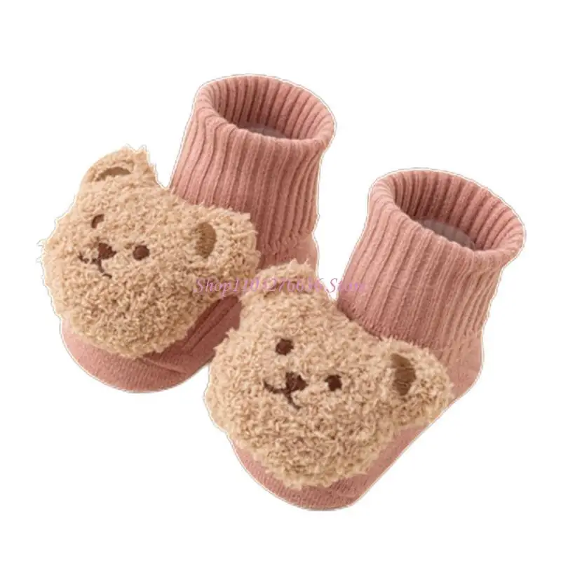 R6FD Cotton Floor Socks  Baby Breathable Elastic Cuffs Infant Toddlers Learn to Walk