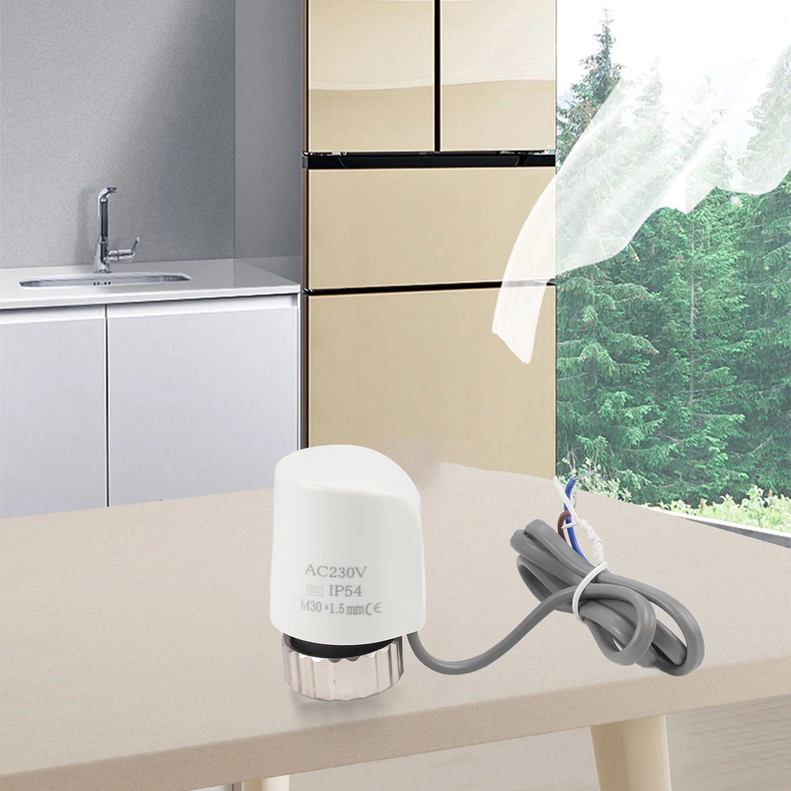 Nowy Praktyczny Akcesorium Zbiornik Wody M30*1.5mm Materiał PC -5~60 °   Elektrotermiczny siłownik AC230V 3-5 minut