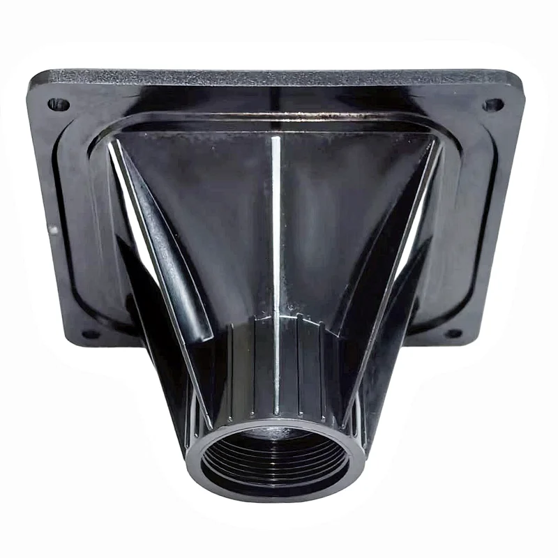 MW Audio 4 Inch Square Plastic Tweeter Horn HF Compression Driver Threaded Throat DIY 115x115x74mm
