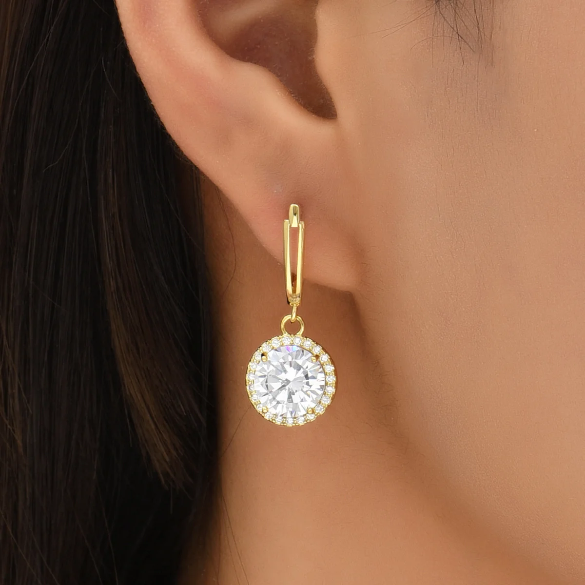 JF2023 New Original Design Delicate Light Luxury Micro Inset Zircon Small And Simple Ear Ring Stud Earrings For Women