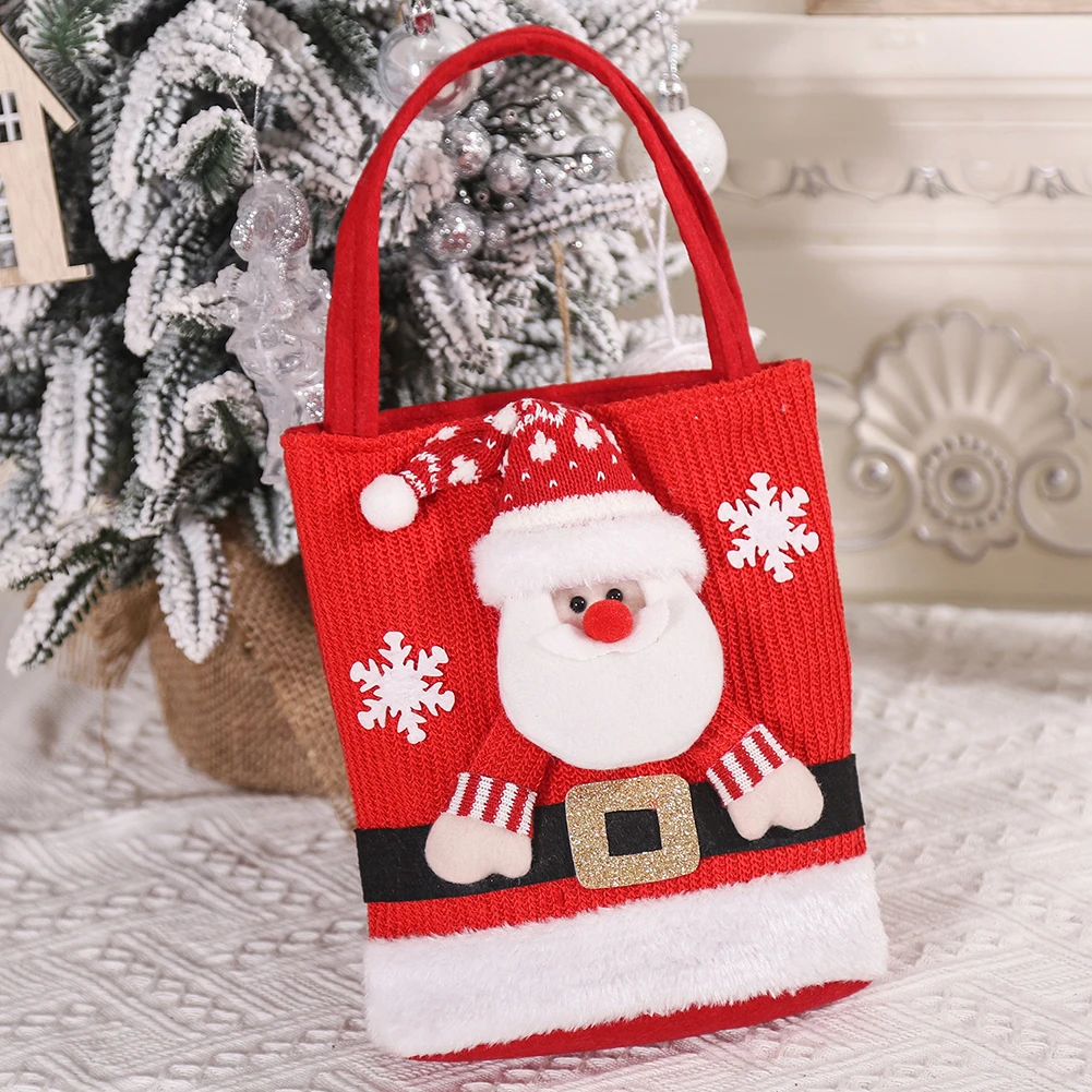 Reusable Christmas Candy Bag Designed For Kids Adorable HandHeld Holder with Fun Characters to Celebrate the Holidays
