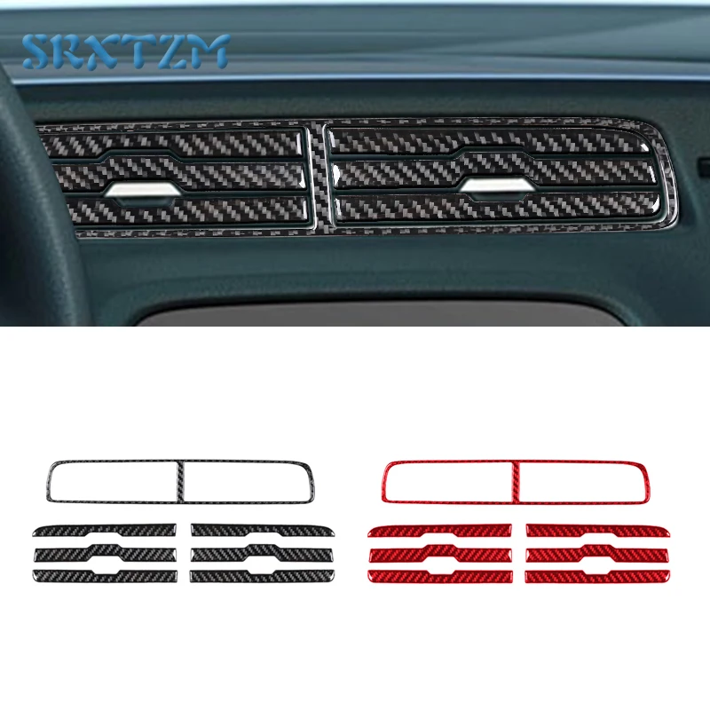 Carbon Fiber Air Outlet Patch Vent Frame Decoration Strips Car Stickers For Chevrolet Camaro 2010 - 2015