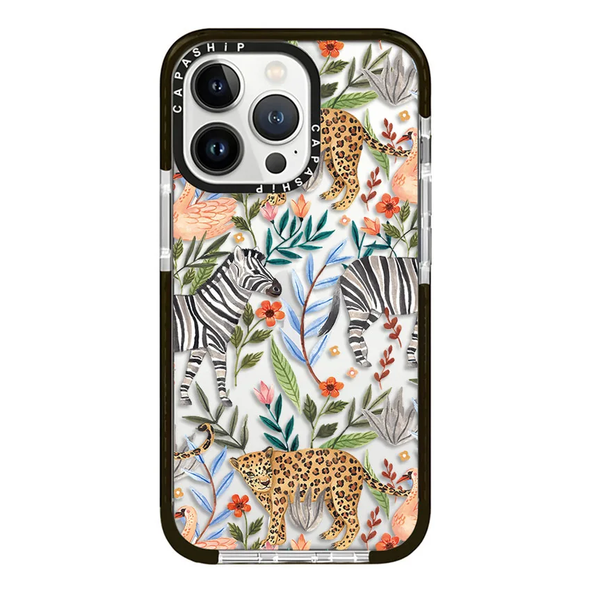 Pink Leopard Money Leopard Zebra Plant Case For iPhone 16 15 14 13 12 11 Pro X XS XR Max 7 8 Plus Soft TPU Shockproof Back Cover