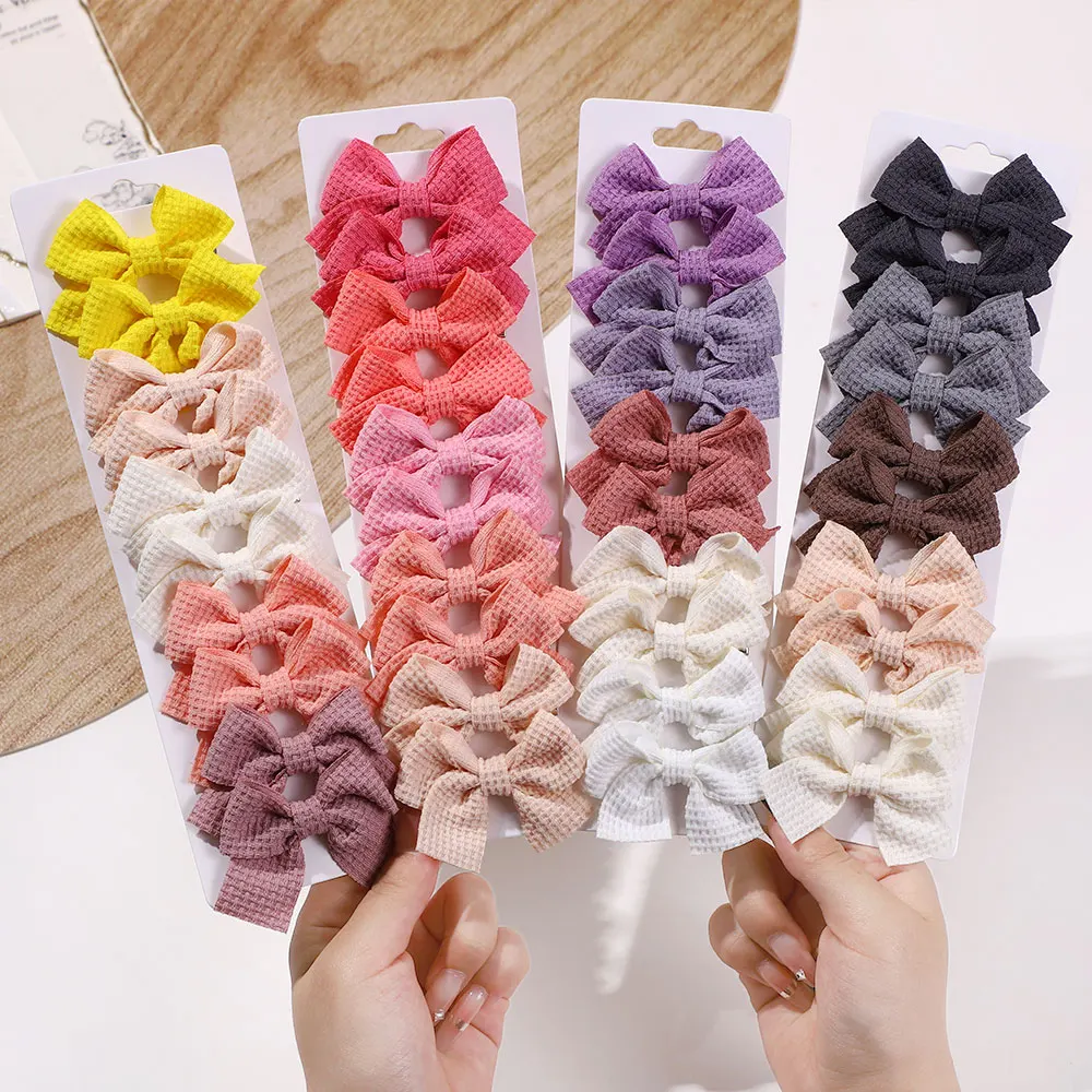 

10pcs/set Girls Princess Solid Hairpins Hair Bows Nylon Safe Hair Clip Barrettes for Infants Toddlers Kids Baby Hair Accessories