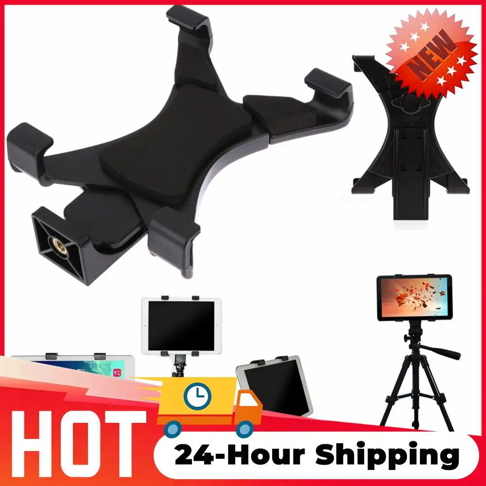 Portable Adjustable Tablet Tripod Mount Clamp Holder Universal Clip with Cold Shoe Adapter Tablet Bracket Tripod Mount Clamp