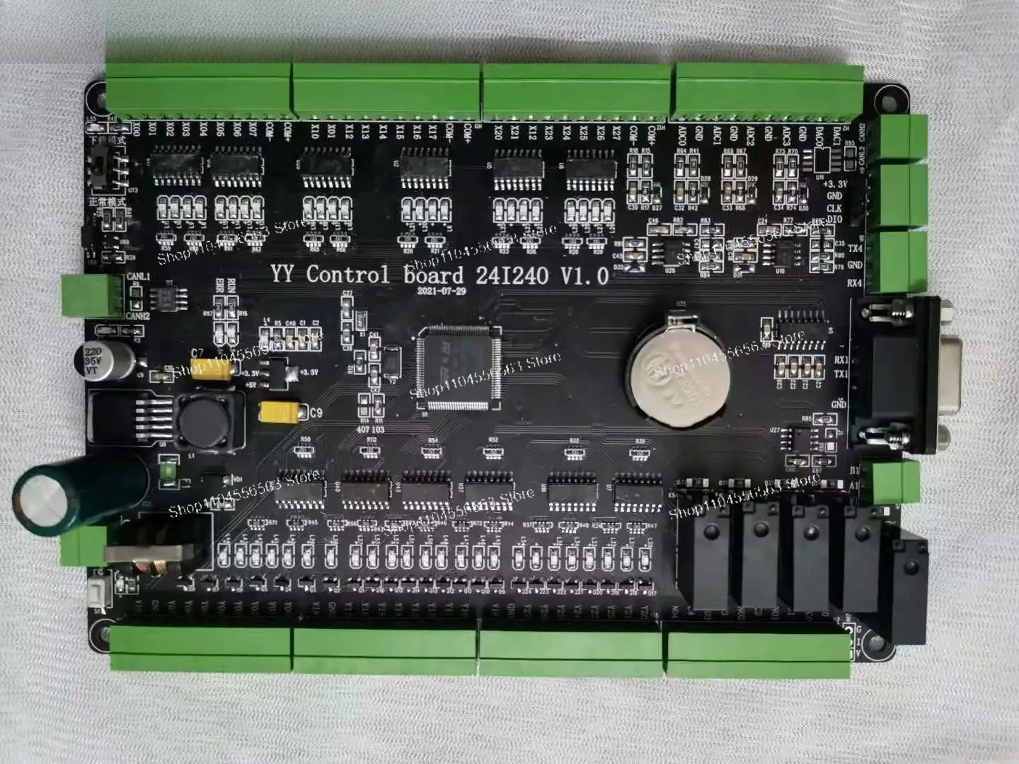 STM32 Industrial Control Board with 24 Inputs/24 Outputs, 232/485, CAN, AD/DA & FX3U PLC Instruction Compatibility