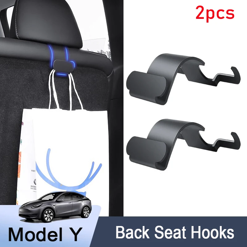 NEW 2pcs Car Trunk Hooks for Tesla Model Y Back Seats Hook Trunk Organizers Trunk Storage Hanger Hook Auto Interior Accessories