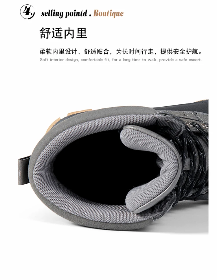 Plus Size 47 Outdoor Men Boots Winter Snow Boots for Men Training Work Boots Waterproof Slip-Resistant Keep Warm Winter Shoes
