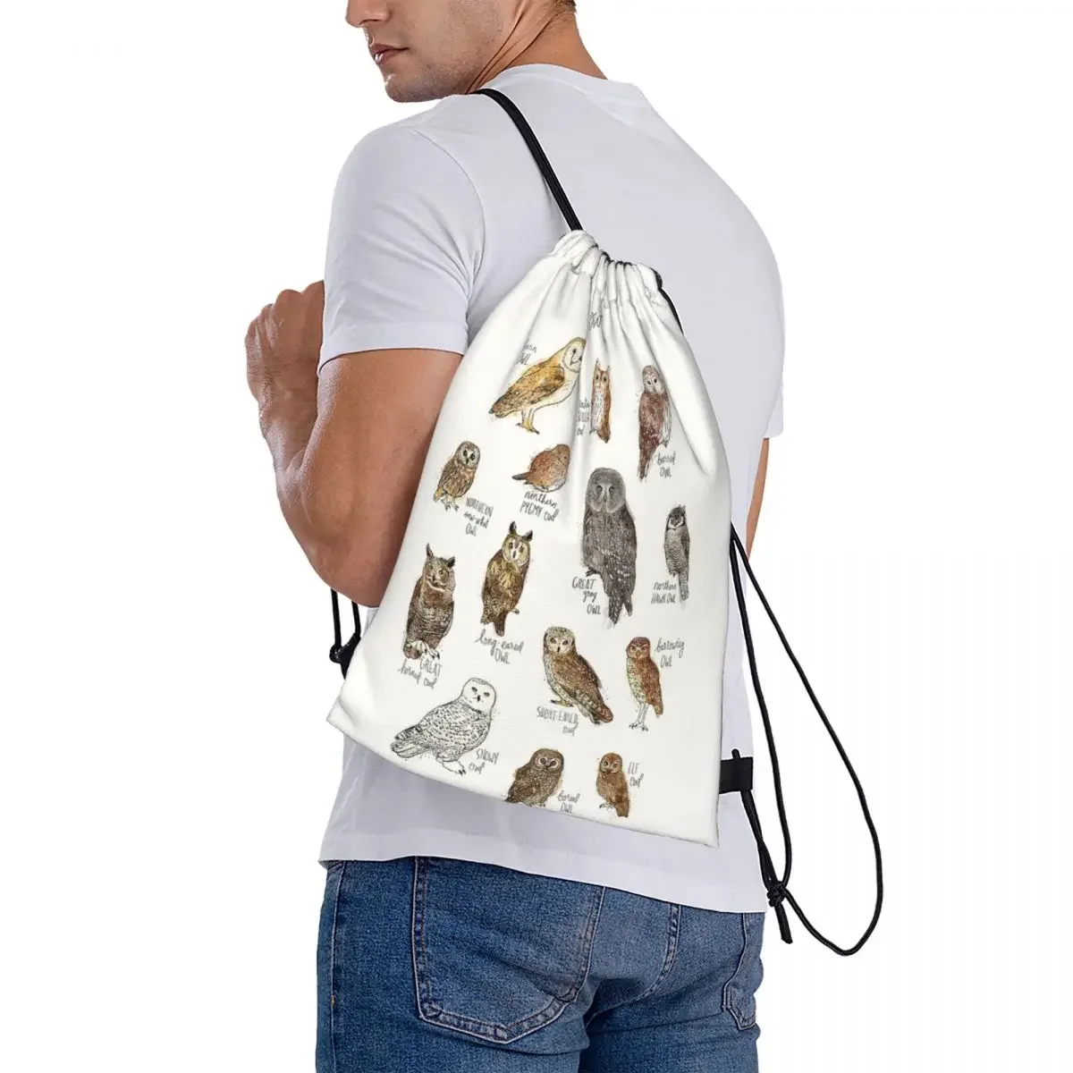 Mochila portátil con cordón para viaje y escuela, bolsa de almacenamiento con cordón, a la moda, para artículos diversos