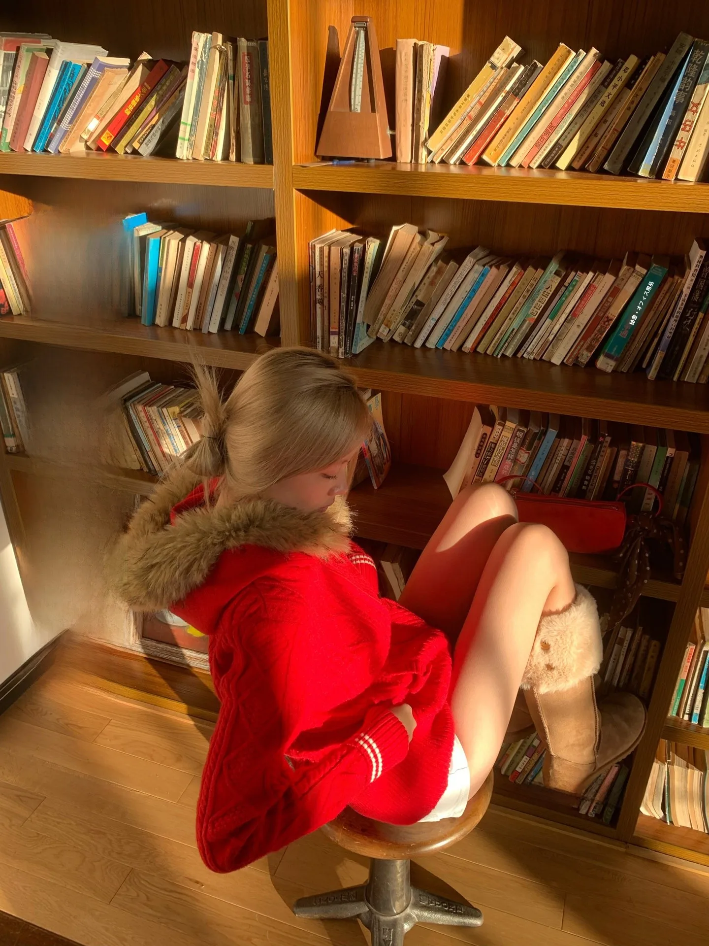 

Red Fur Collar Knitted Hat Women's Sweater Coat Winter New Sle 2026 8uioio Sunset Rose Sea Commute Sle Slim Fit Long Sve