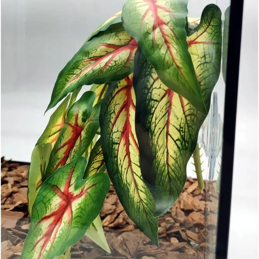 نباتات معلقة صناعية مع كوب شفط لديكور موئل برمائي تررم مثالي لخزان السلحفاة على شكل ثعبان الحرباء