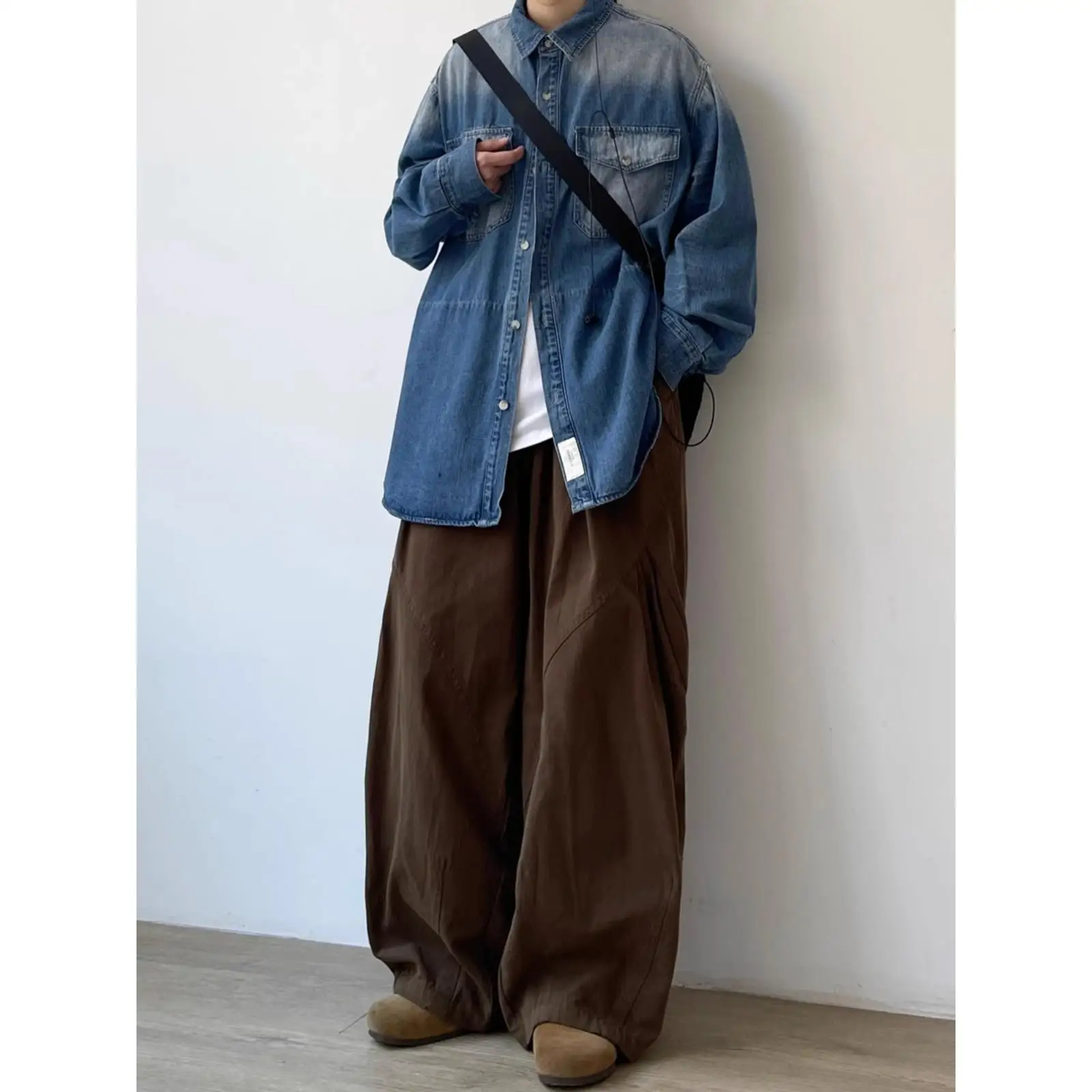 

Loose Wide Leg Casual Pants Men Women College Sle Lazy Lantern Pants Spring Autumn Japanese Retro Workwear Trousers