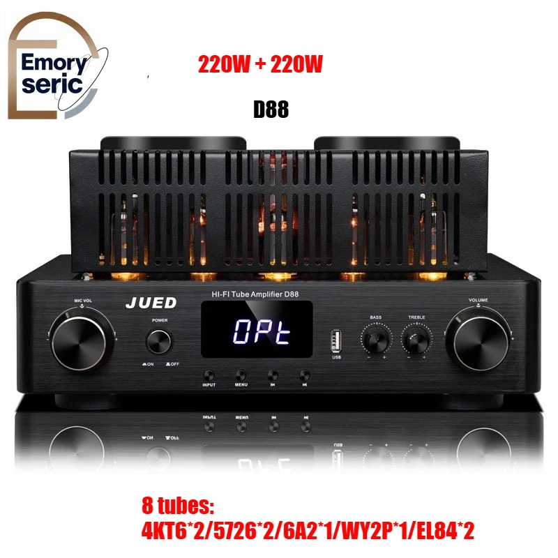 JUED D88 220 واط + 220 واط EL84 أنبوب مكبر للصوت الهجين توشيبا الترانزستور HiFi أمبير مع بلوتوث USB DAC البصرية KTV ريفيرب #1