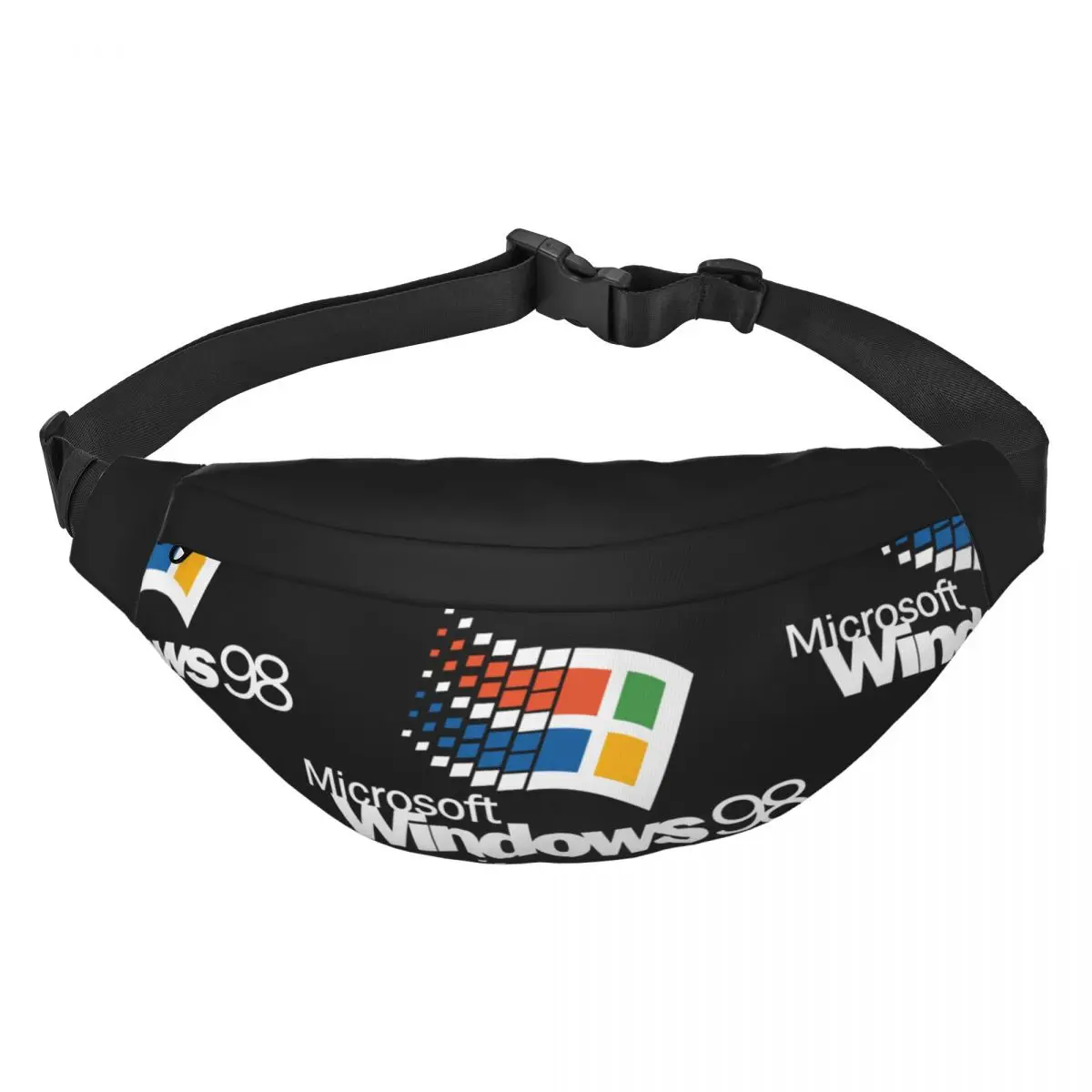 Windows 98 stacked logo Unisex Waist Bag Multifunction Sling Crossbody Bags Chest Bags Short Trip Waist Pack