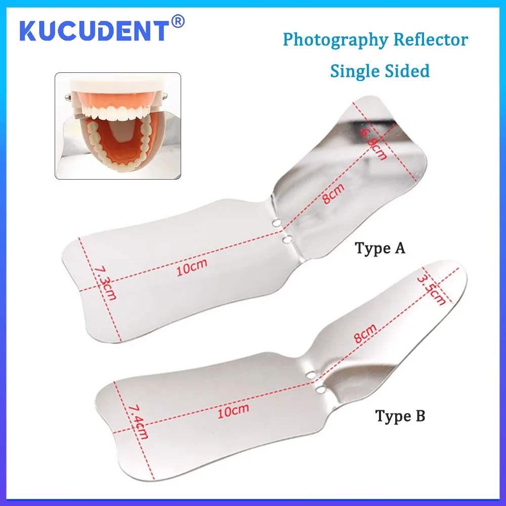 KUCUDENT Rvs Tandheelkundige Fotografie Spiegels Autoclaveerbaar Orthodontie Enkelzijdig Intra-Oral Reflector Tandheelkunde Tool