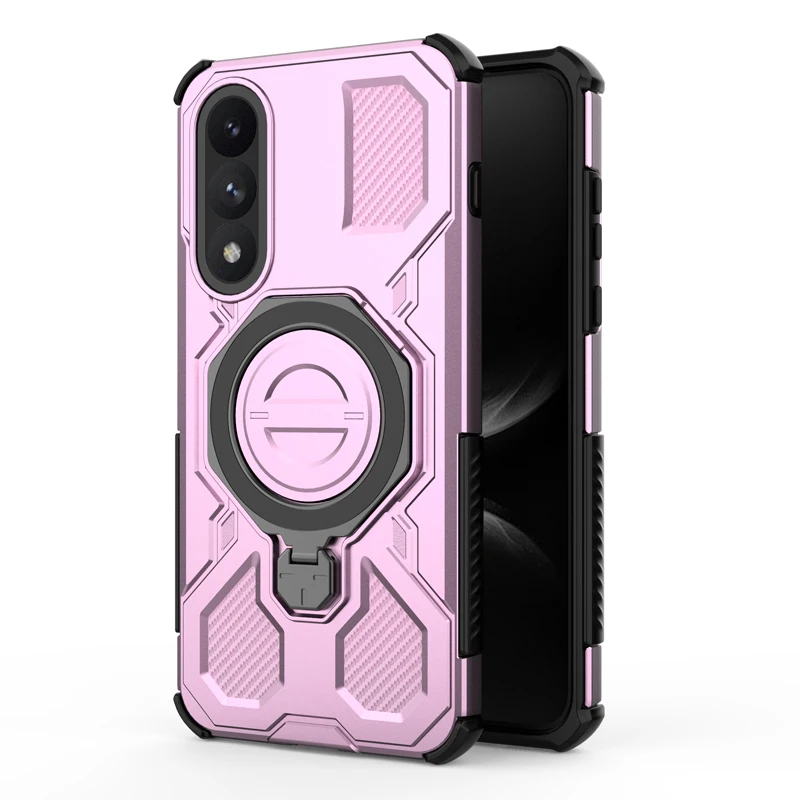 Voor OnePlus Ace 5 Ultra Nord 5 Case Schokbestendig PC + TPU Robuuste Armor Draaibare Metalen Magnetische Ring Stand Anti-Drop Cover