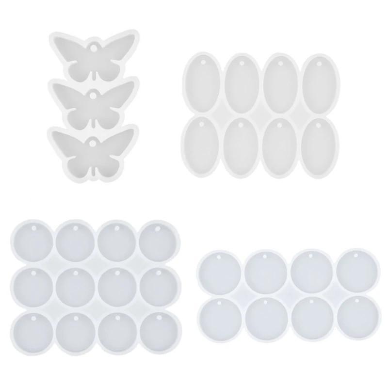 Butterfly/Round/Oval Crystal Silicone Mold Drop Earring Molds Ear Jewelry Moulds for DIY Jewelry Making and Crafts