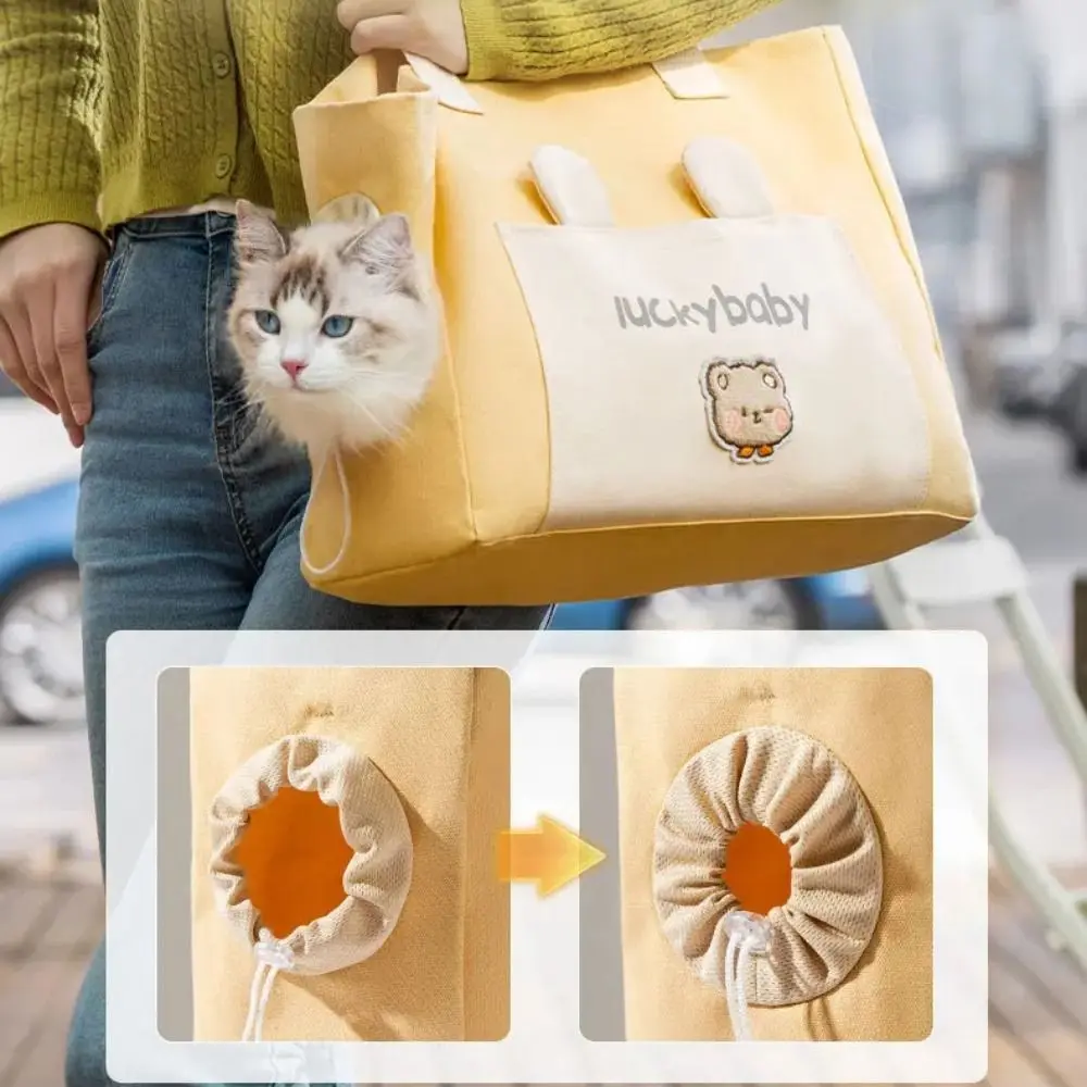 

Foldable Travel Cat Handbag Comfortable Canvas Cats Dog Carrier Breathable Mesh Zipper Outdoor Cat Carrier Bag Pet Accessories