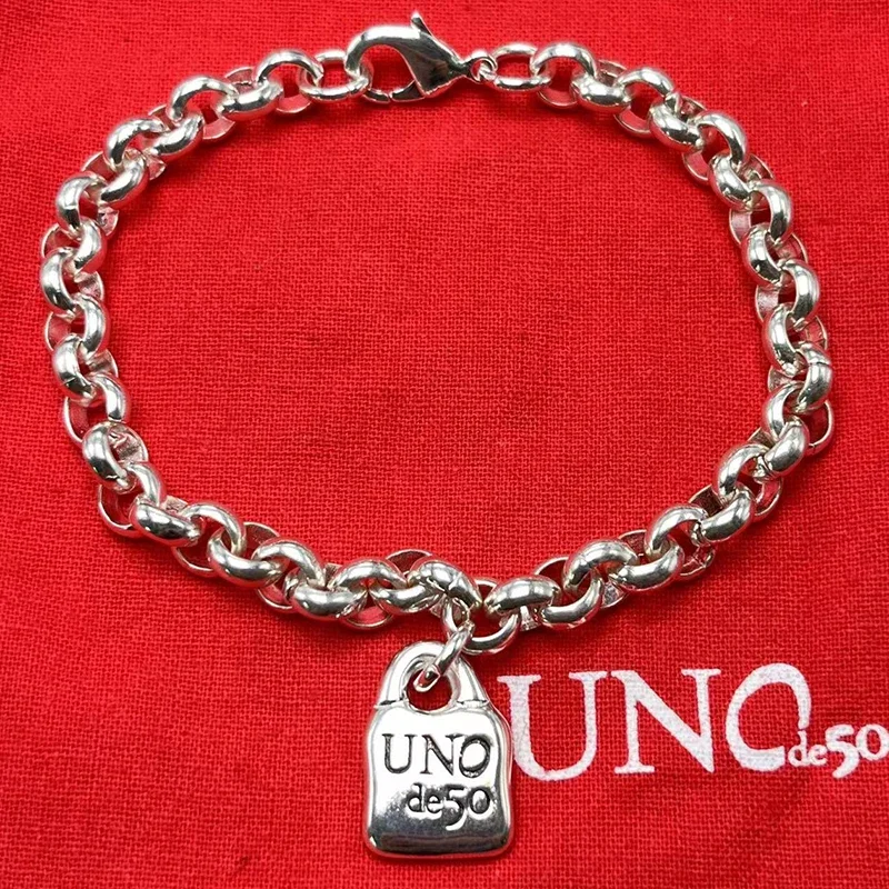 UNOde50-pulsera geométrica exquisita para mujer, bolso de regalo de joyería romántica, superventas en Europa y América, novedad de 2023