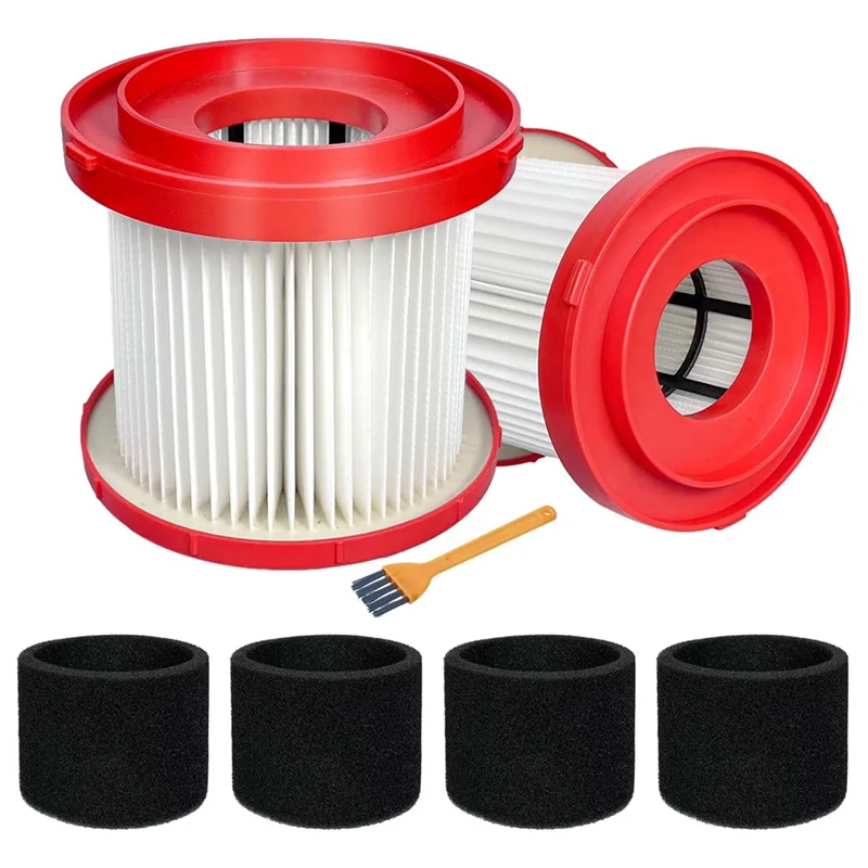 Filtro HEPA YCOC-2Pack 49-90-1900 para aspiradora inalámbrica M18 0780-20 0880-20, con 4 filtros de funda de espuma y 1 cepillo