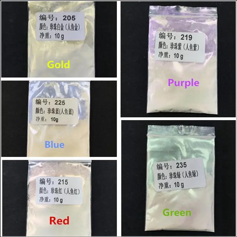 10g White Symphony Pearlescent Pigment For Nails Eyeshadow Soap Dye Powder Car Mermaid Paint Discolor Chameleon Mica Powder