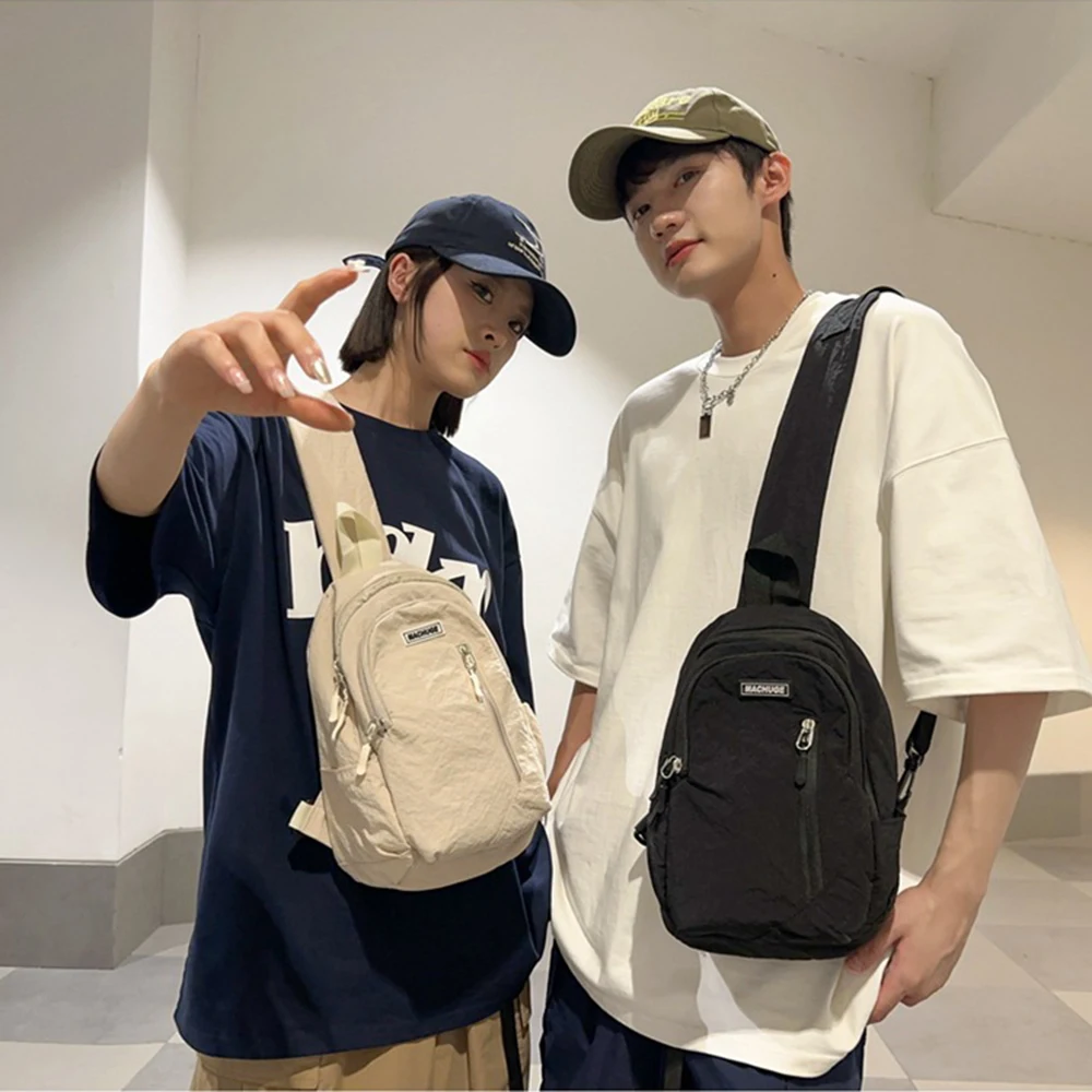 

Portable Casual Men Chest Bag Multifunctional Adjustable Strap Men Crossbody Bag Large Capacity Nylon Sling Backpack Women Men