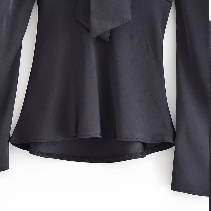 Dames top 2025, nieuwkomers lente elegantie chic diepe V satijnen top mode unieke sjaal decoratie dames shirt top