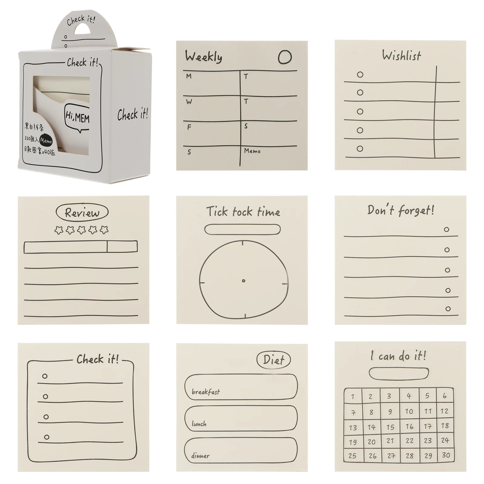 

Note Set Kawaii Notepad Sticky Memo Pads Decorative Notepads Colorful School Supplies for Girls Memorandum Cute