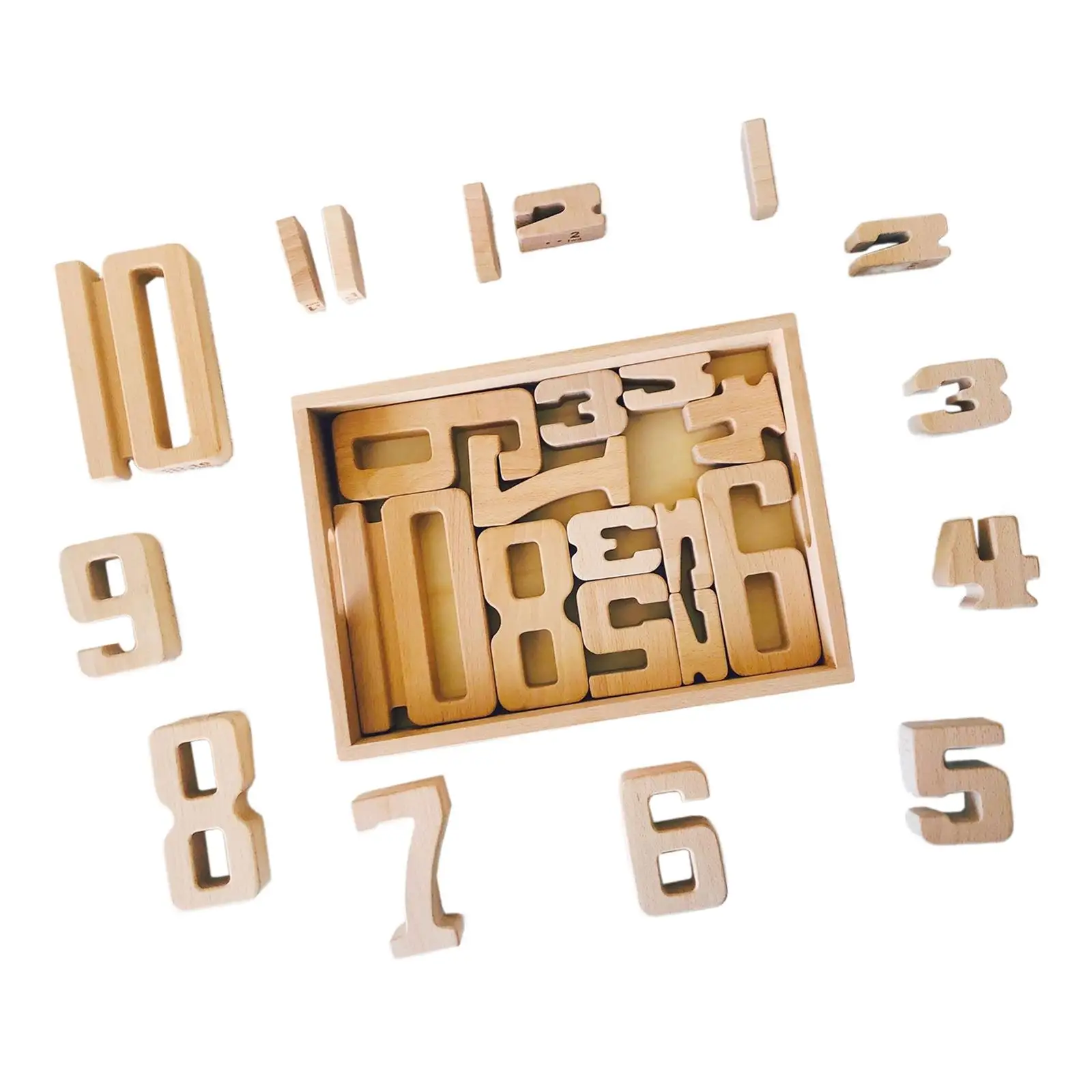 Beech Number Blocks Children Large Particle Beech Number Large Wooden Blocks Wooden Numberblocks Toys for Game Preschool Boy Kid