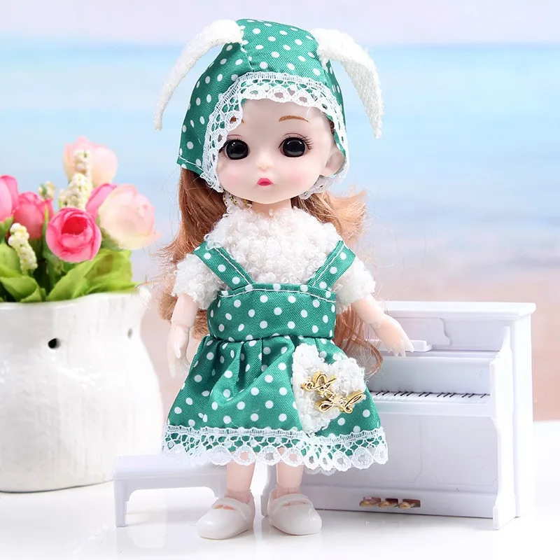 17 سنتيمتر اللباس دمية محاكاة الأميرة مجموعة فستان عيد الميلاد دمية هدية للأطفال