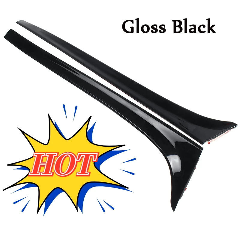 2x Gloss Black Carbon Fibe Rear Window Side Spoiler Wing For GOLF 7 MK7 GTD R 2014-2018 Car-styling Auto Rear Window Mirror Tail