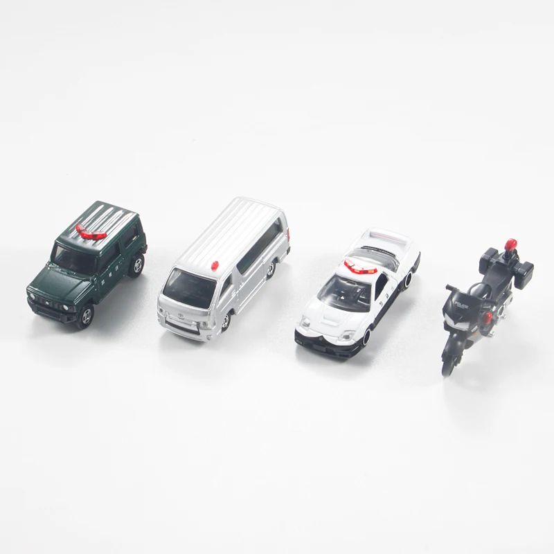 TAKARA TOMY Tomica 4pcs/set Patrol Police Car Set Scale 1/64 Mini Gt Die-cast Alloy Car Model Children\'s Toy Christmas Gift