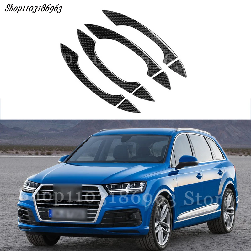 

Gloss Black Door Handle Cover Sticker Trim For Audi Q7 4M 2016-2019 car Sticker Car-Styling Accessories Cover Auto Parts