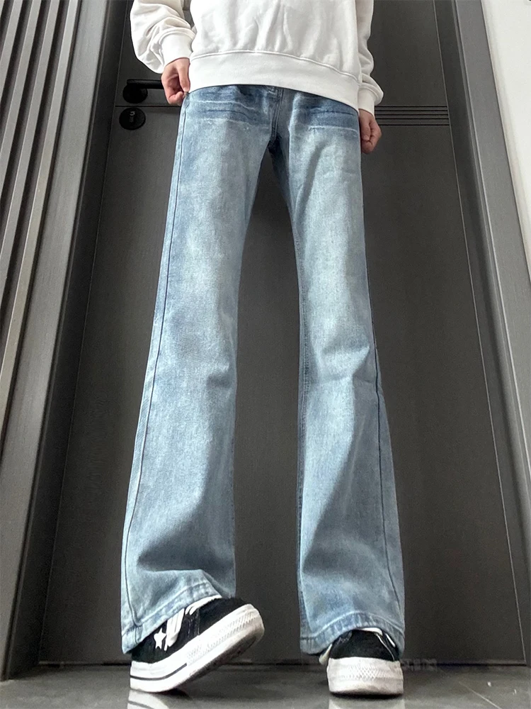 

American Style Men's Flared Jeans Spring Cleanfit High Waist Straight Leg Pants Lengthening Legs Effect Casual Wear