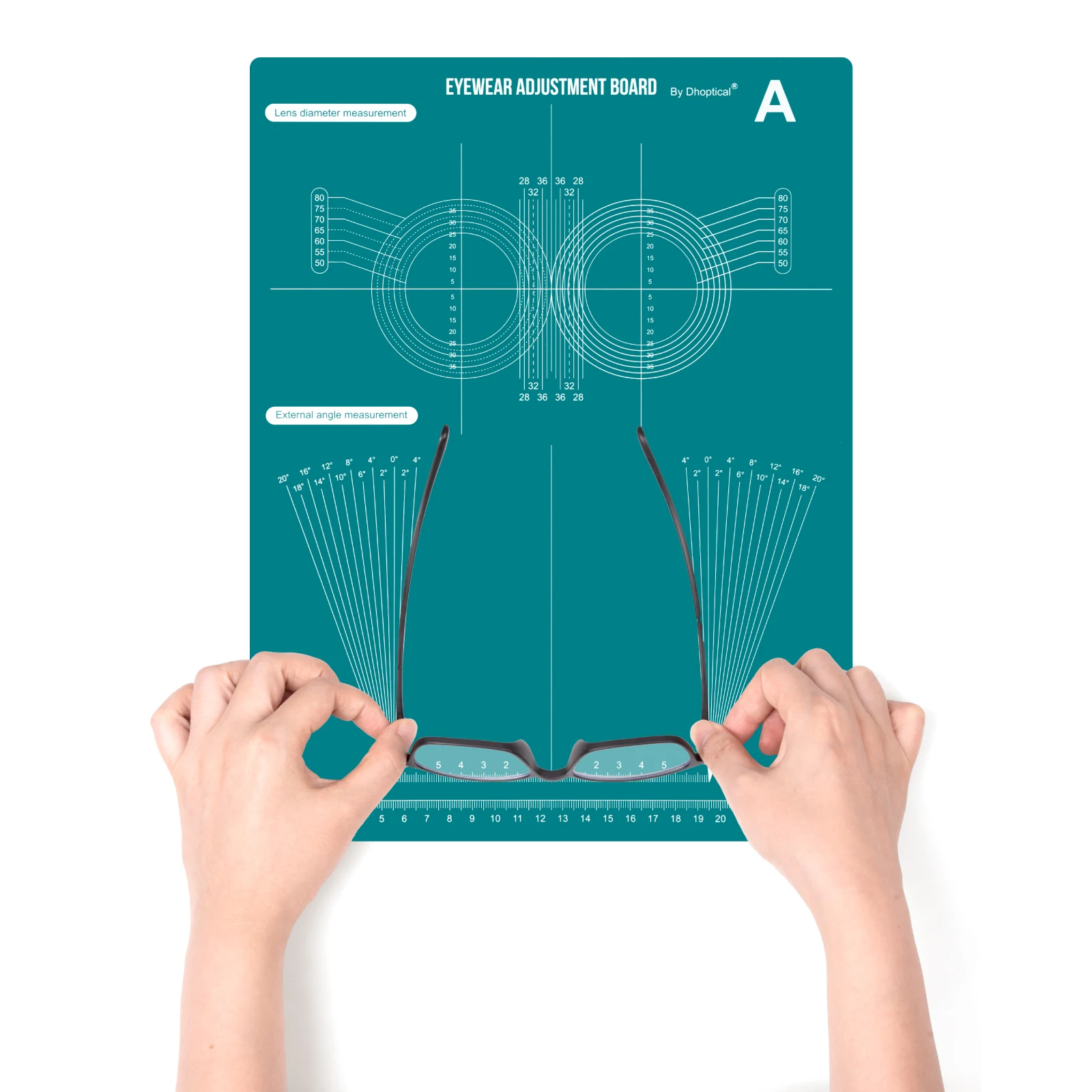 Eyeglasses Adjustable Board,Eyewear Frame External Angel ，Forward Tilt Angle Measurement by Dhoptical