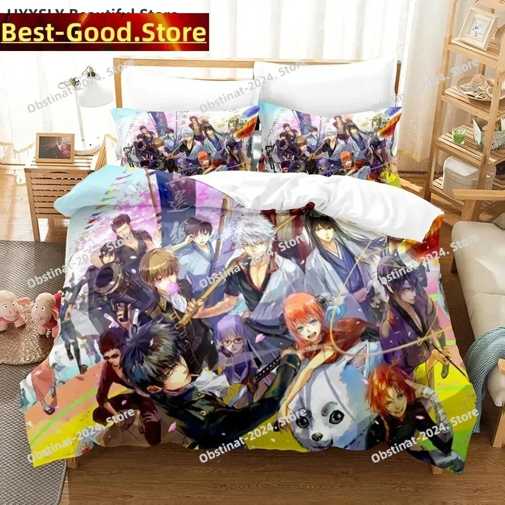 

Gintama Bedding Set Duvet Cover Pillowcases For Adult Kids Single Double Full Queen King Kids Teens Sakata Gintoki Bed Linen