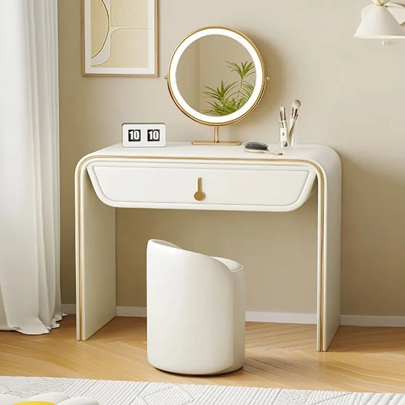 

Italian Aesthetic Vanity Table Storage Drawer Beauty Full Set Makeup Vanity Organizer Space Saving Coiffeuse Chambre Furniture
