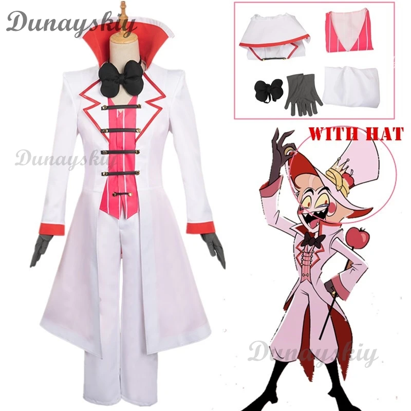 Hazbin Lucifer Anime Hotel MorFight Star Cosplay Costume pour homme, perruque blanche trempée, SAFHell, fête d'Halloween, costume adulte