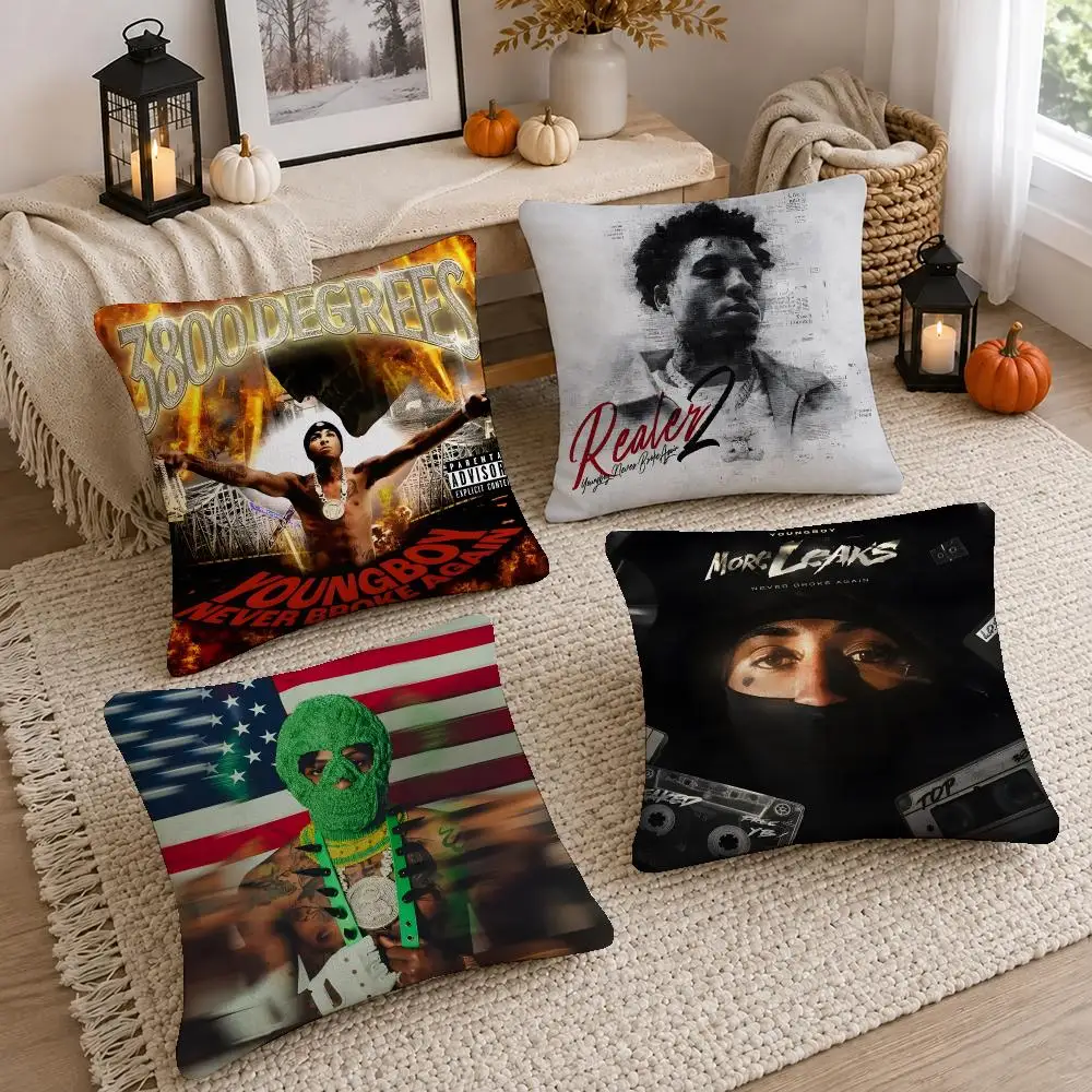 Rap Singer YoungBoy NBA Cushion Cover Short Plush Pillow Cover, Washable Wrinkle-Resistant for Sofa Bedroom Decor Gift