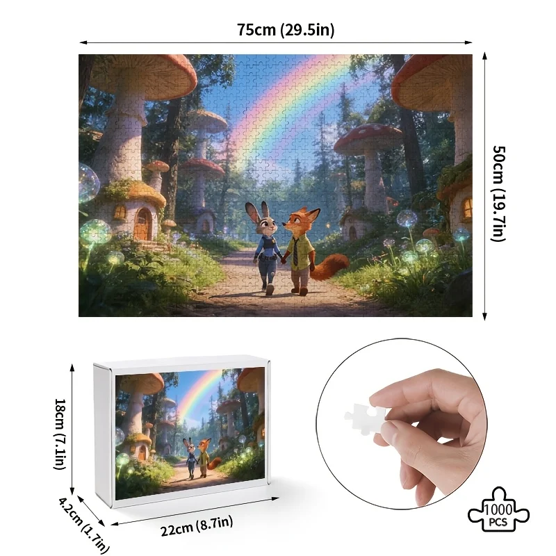 ตัวต่อจิ๊กซอว์ดิสนีย์ ซูโทเปีย จูดี้ แอนด์ นิค ไวลด์ 1,000 ชิ้น - ชิ้นส่วนธีมที่ท้าทาย เหมาะสำหรับ, เกมวันเกิด, / ของสะสม